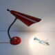 Lampe de table rouge italienne du milieu du siècle, années 1950