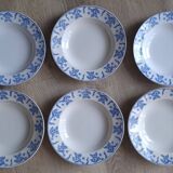 Set of 6 Dux blue soup plates Boch 1960