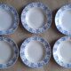 Set 6 assiettes creuses Dux bleues Boch 1960
