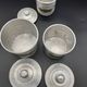 Set of 5 round boxes of aluminum, flour, sugar, coffee, tea, spice