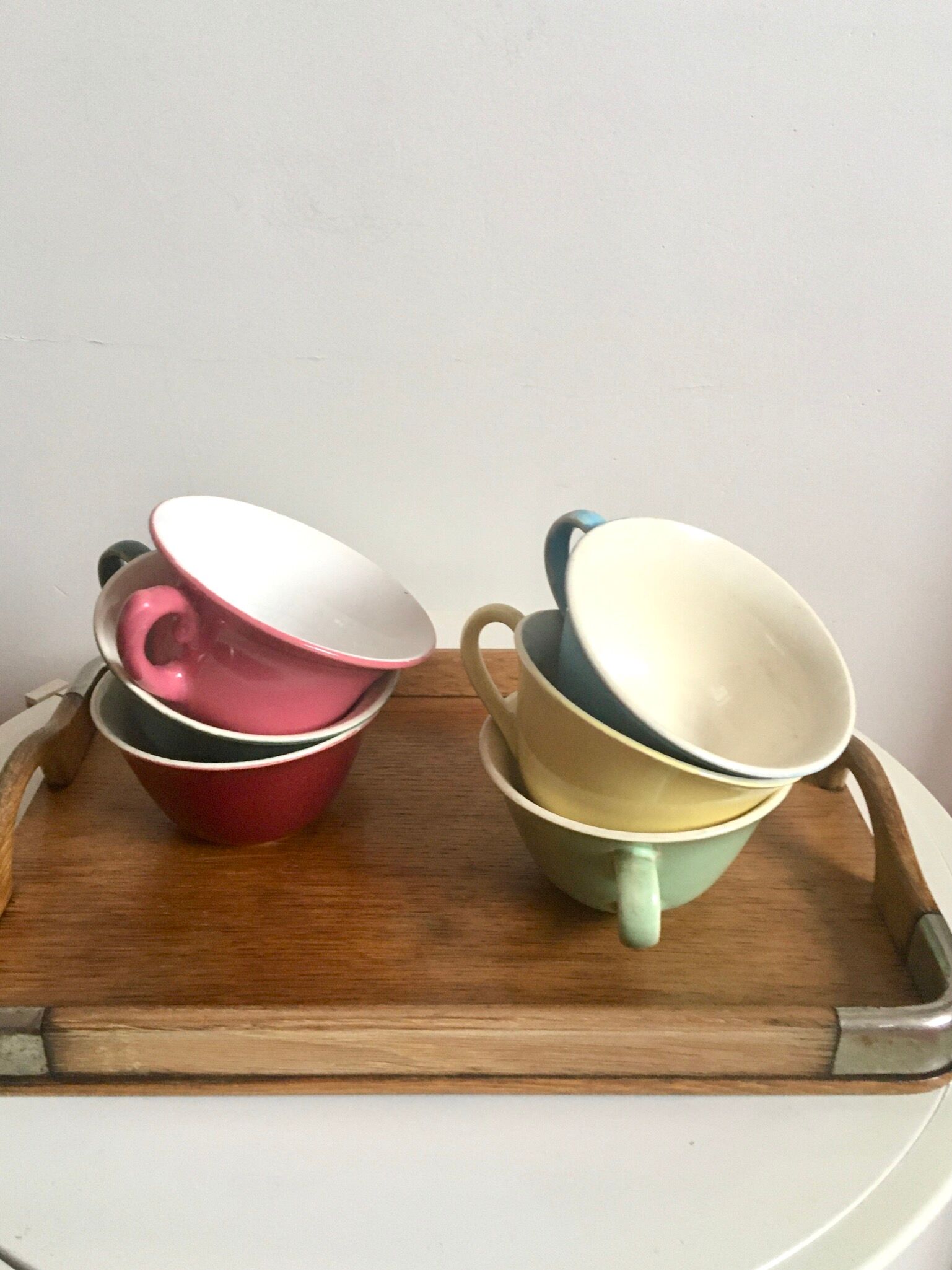 Wooden and metal tray 50s