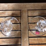 Ancienne paire de bougeoir cristal d’arques cristal vintage