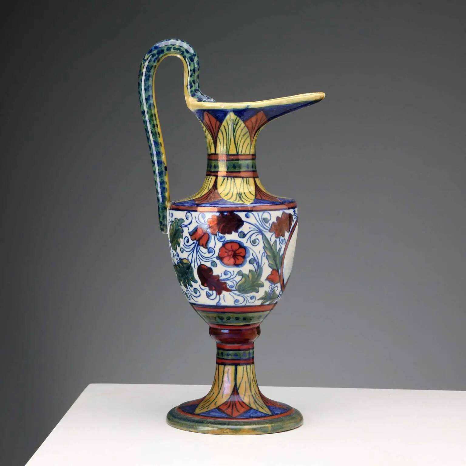 Vintage majolica vase, Gualdo Tadino factory, Italy, 1930s.