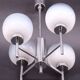 Vintage chandelier in chrome metal and glass