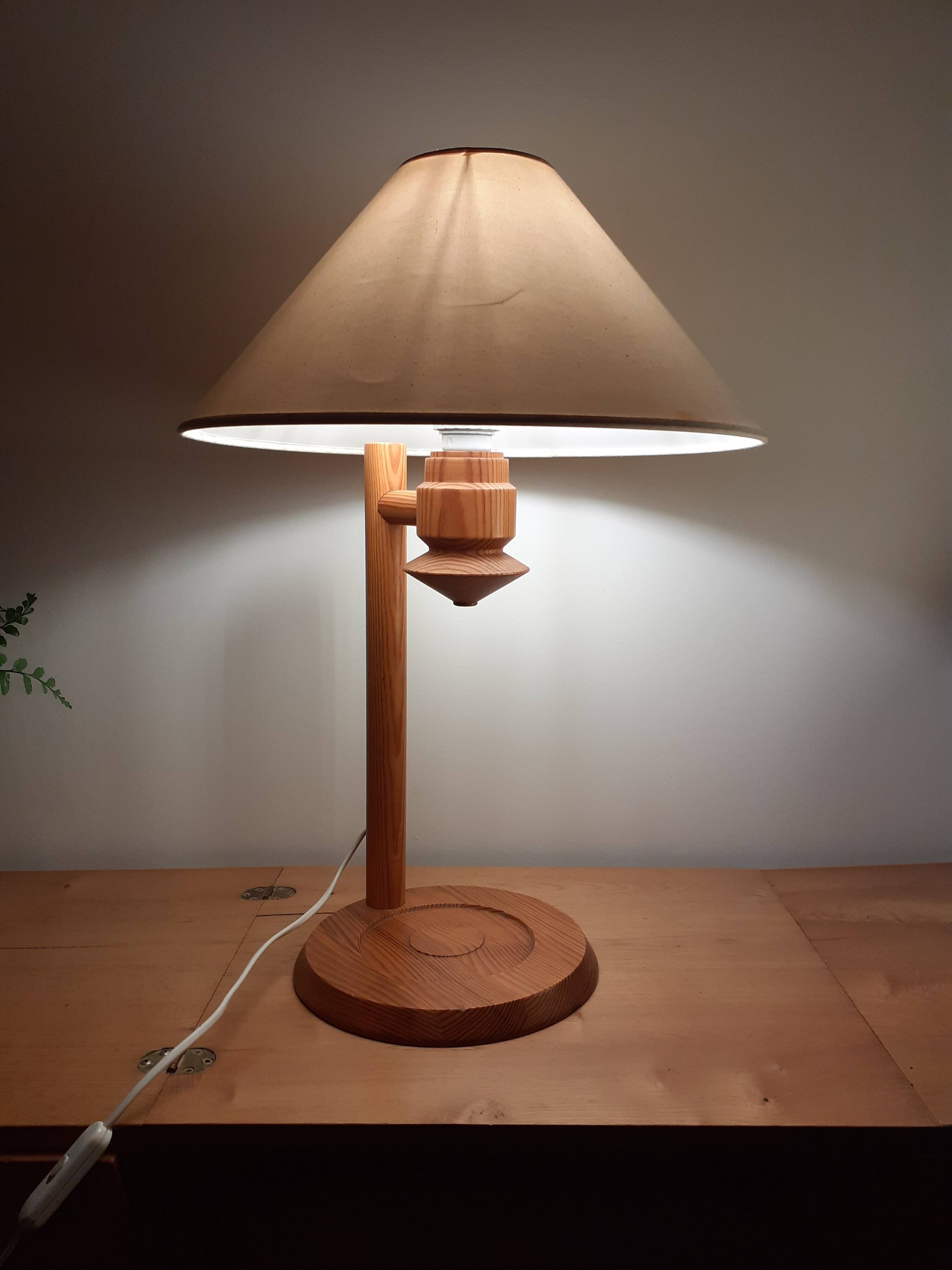 Ikea 80s table lamp in solid pine model B607 - vintage