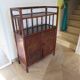 Support buffet bibus woven rattan 2 doors in caning - vintage 60s/70s