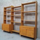 Scandinavian oak modular wall unit, 1960s