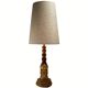 Art Deco Mid-Century Curved Wood Table Lamp, 1950s