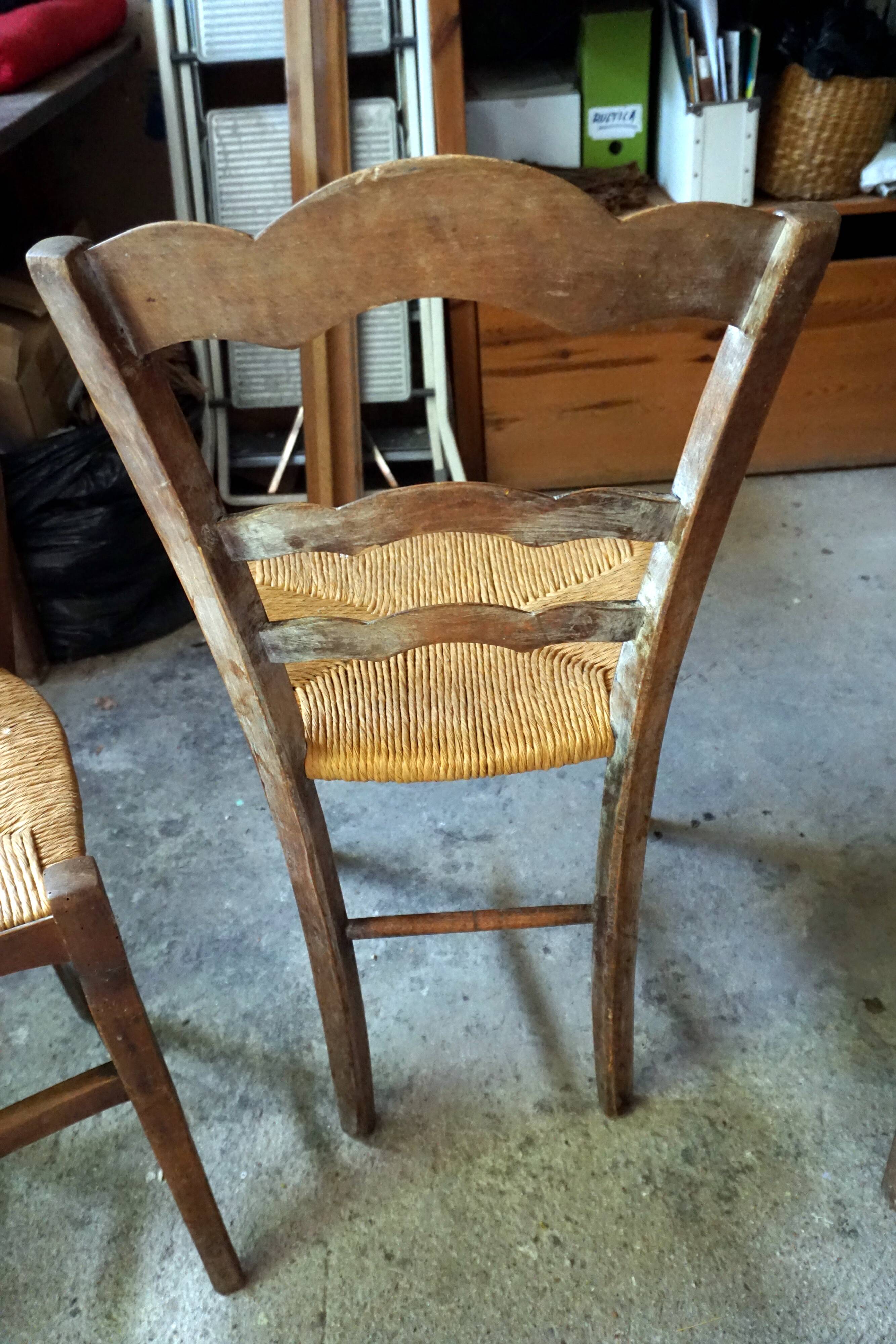 4 chaises paillées