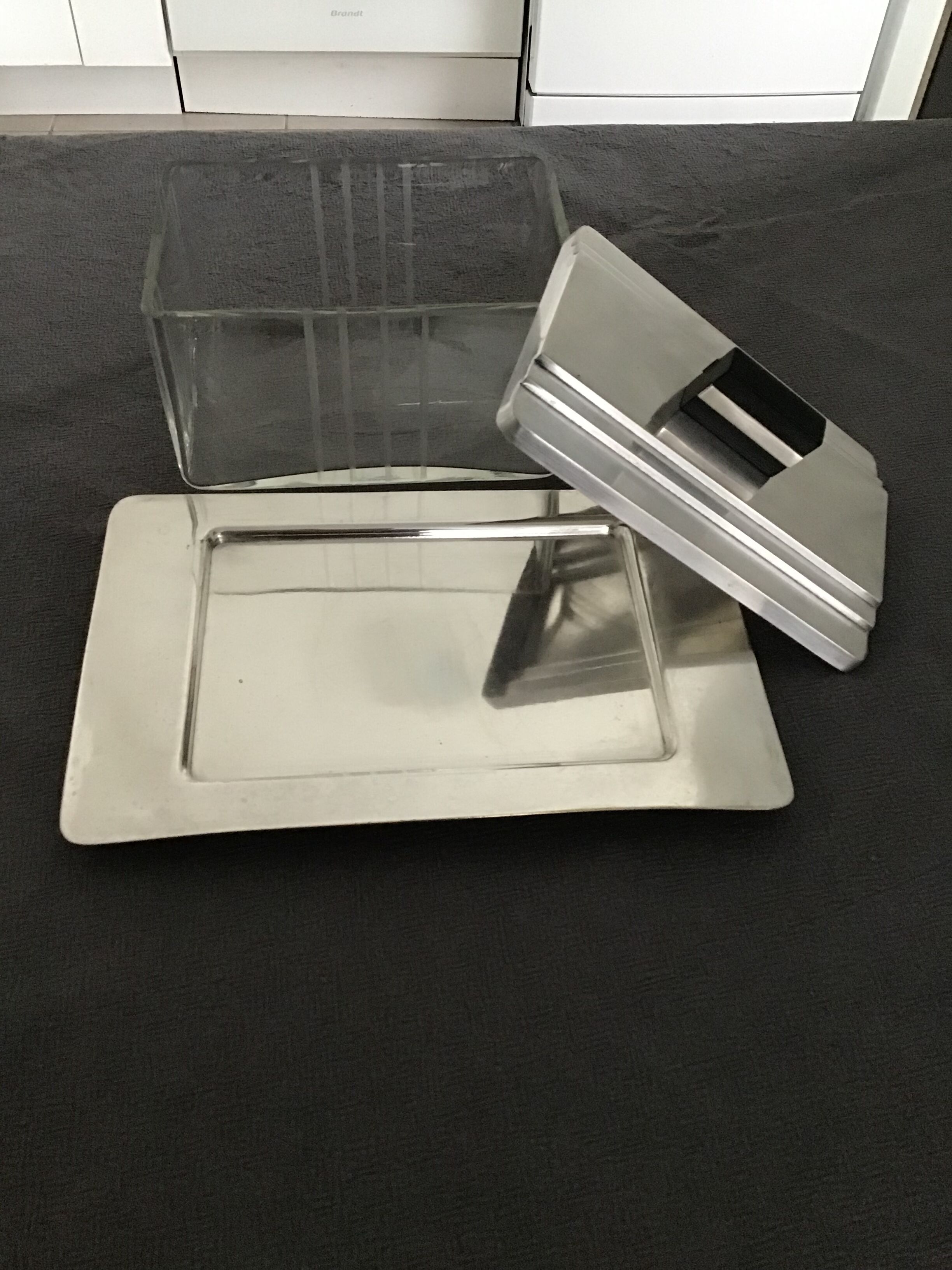 Silver art deco cookie or candy box