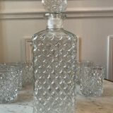 Set of whisky decanter and its 5 glasses