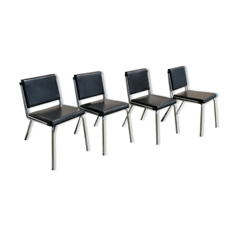 Chrome and black skai chairs