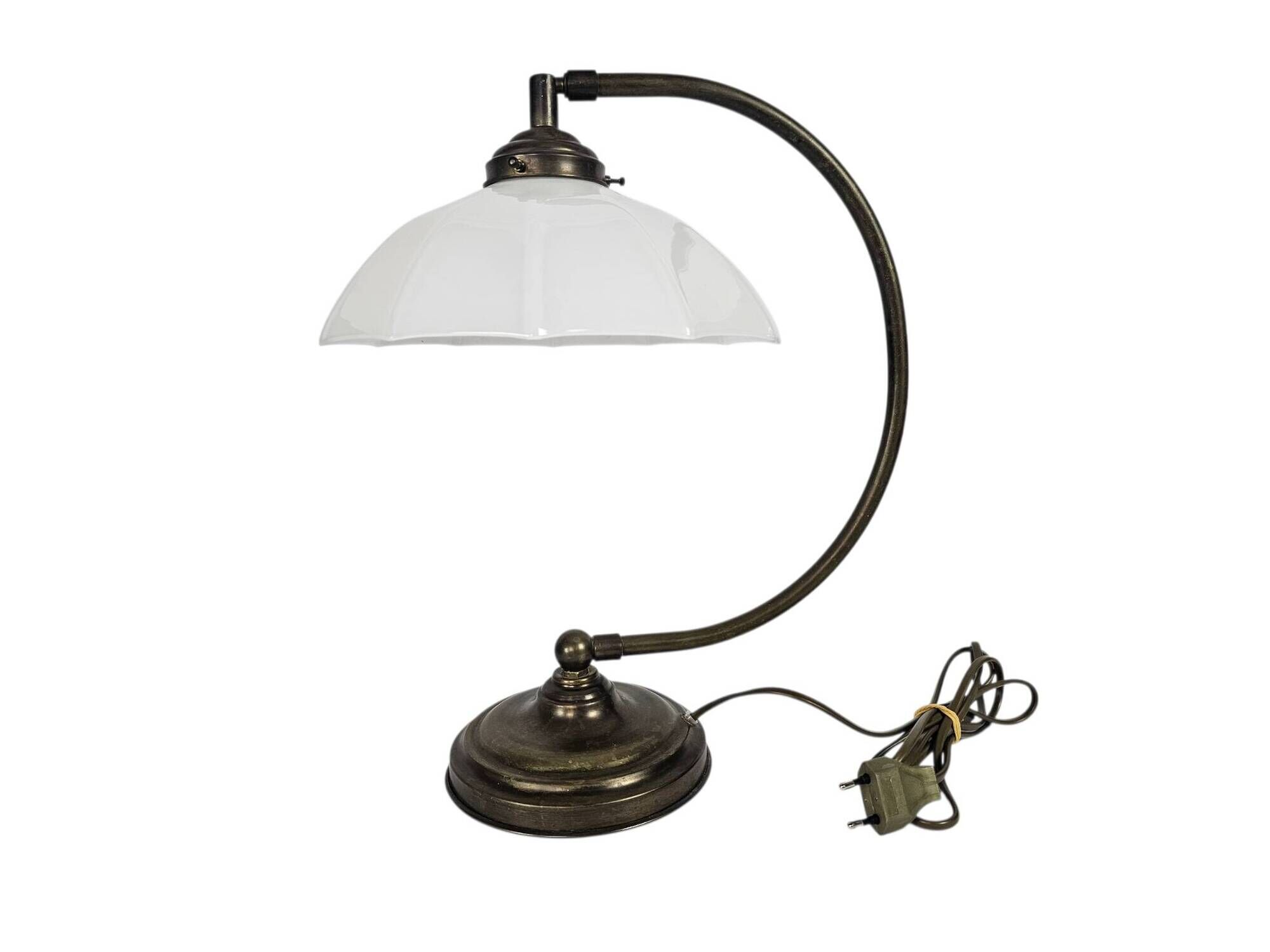Banker's lamp - table lamp - opaline glass - brass - 3rd quarter of the 20t