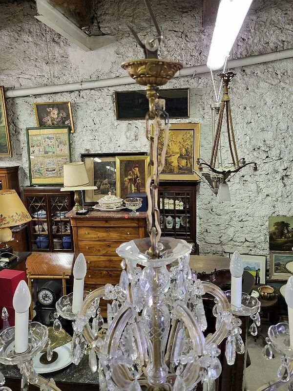 Lustre pampilles gaine de verre 12 ampoules