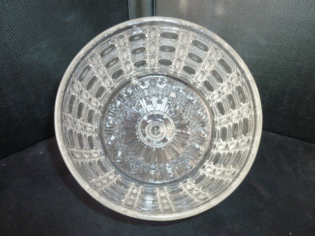 Antique cheese bell on its molded pressed glass tray