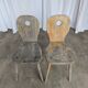 Set of 2 Rustic Primitive Wooden Chairs / Weathered Farmhouse Dining Chairs