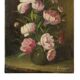 Pink Flowers Still Life Colorful Painting Signed 35x25cm
