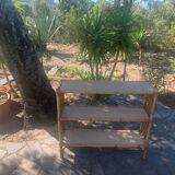 Rattan shelf with crossbars 60's