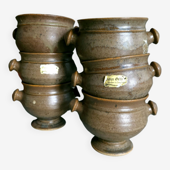Set of 6 70s stoneware bowls
