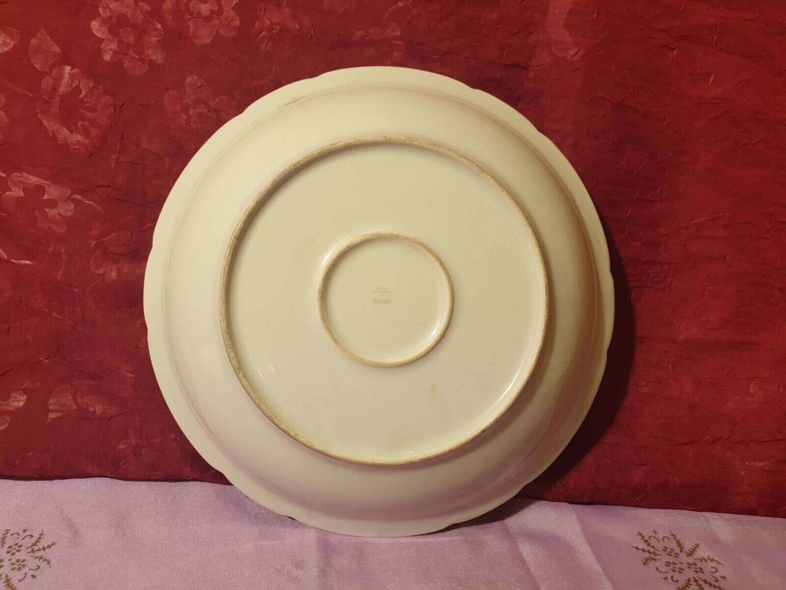 Three pretty round dishes including a hollow white and gold porcelain PLV France