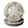4 antique dessert plates Longchamp Daisies ironstone polychrome