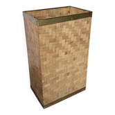 Woven wicker umbrella stand and brass Metal Linea Nova 1960