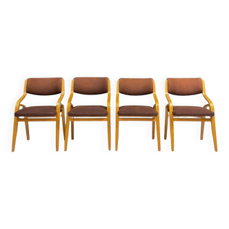 Set of chairs by Ludvík Volák for Dřevopodnik Holešov, Czechoslovakia, 1970s