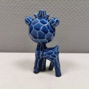 A Japanese ceramic “toy” from the 70s, blue Kawaii animal deer figurine.