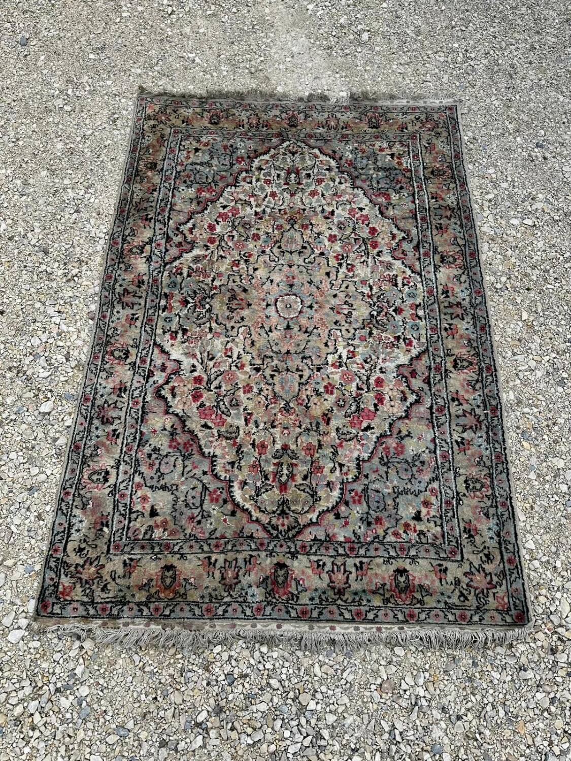 Persian wool and silk rug