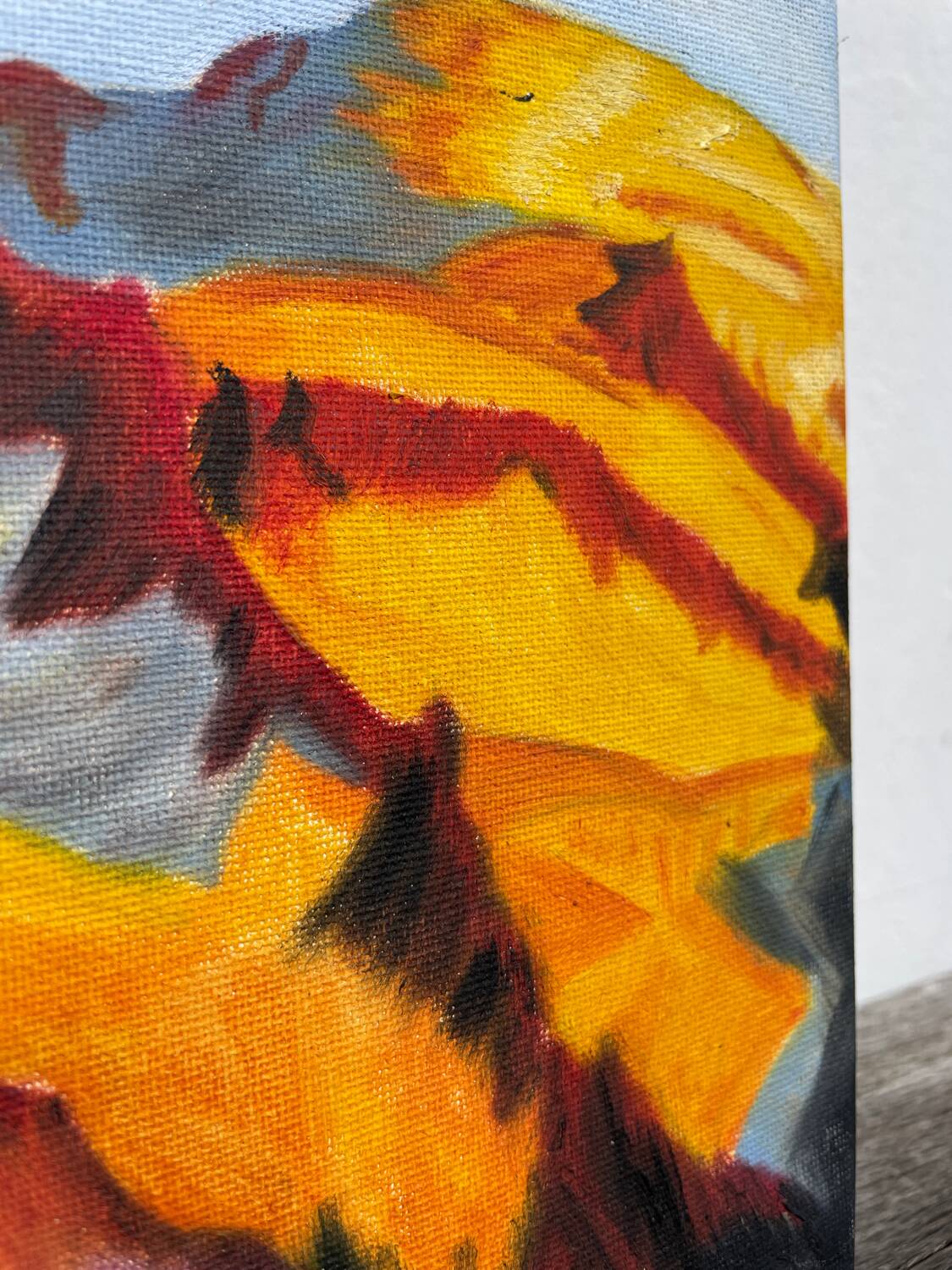 Sunny mountain painting