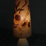 Glass floor lamp with floral shade, 1960s