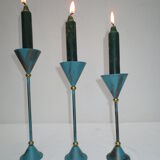 Set of three scandinavian candlesticks