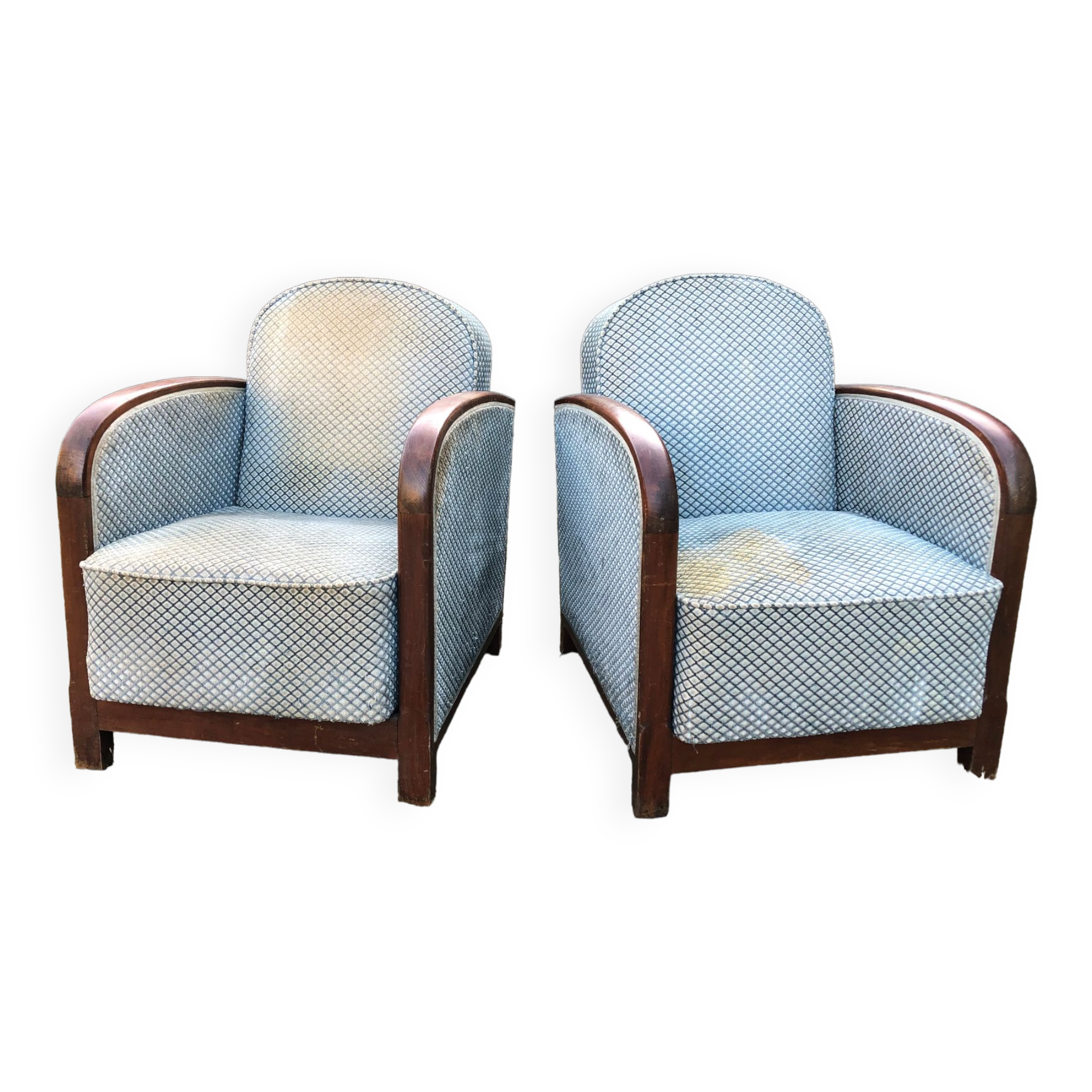 Duo de fauteuils club vintage