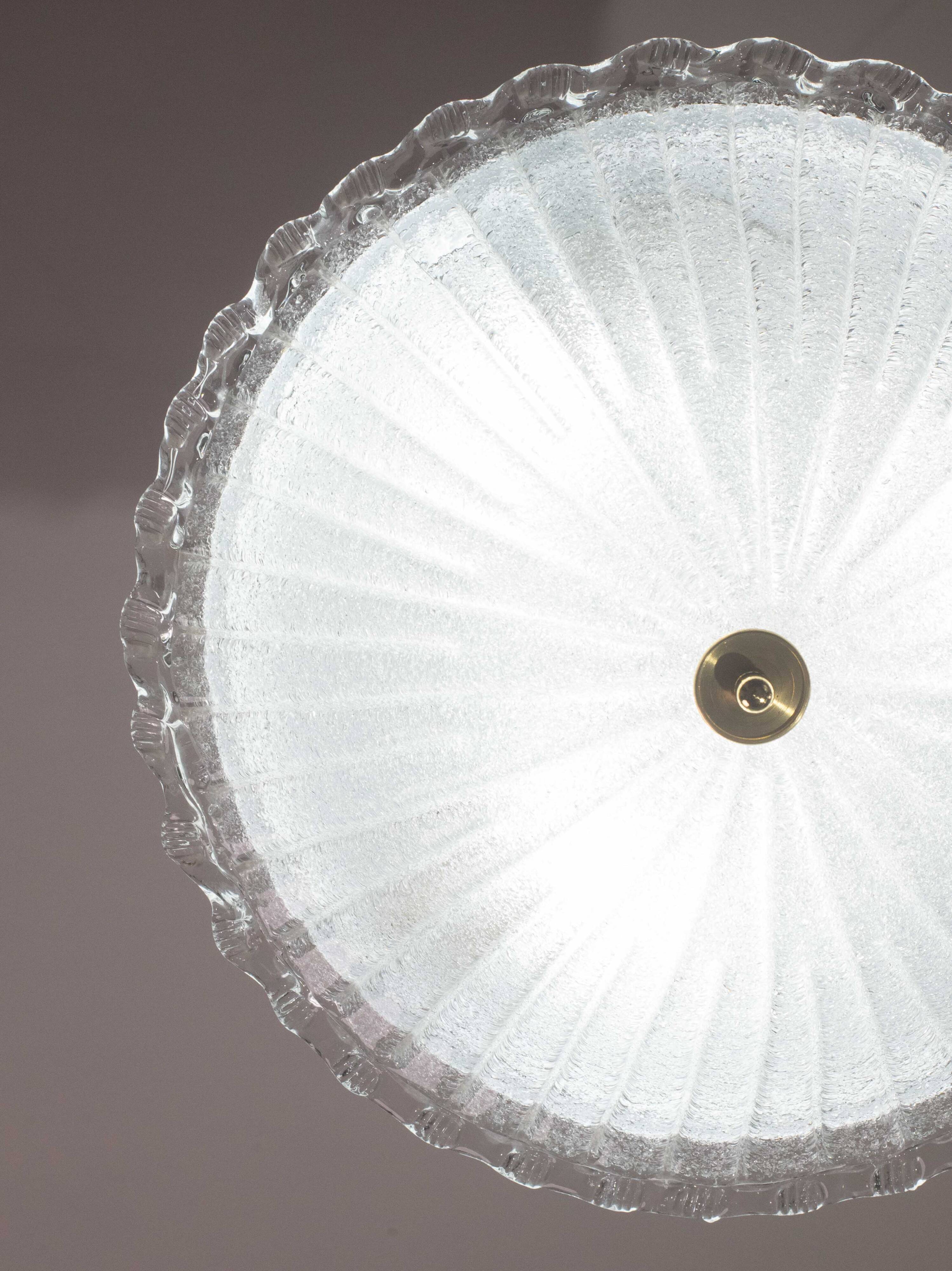 Charming Italian Trasparent Murano Glass Ceiling Fixture, Murano, 1960