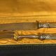 Tableware, silver-plated carving set with horn, early 20th century.