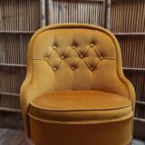 Gold velvet toad chair