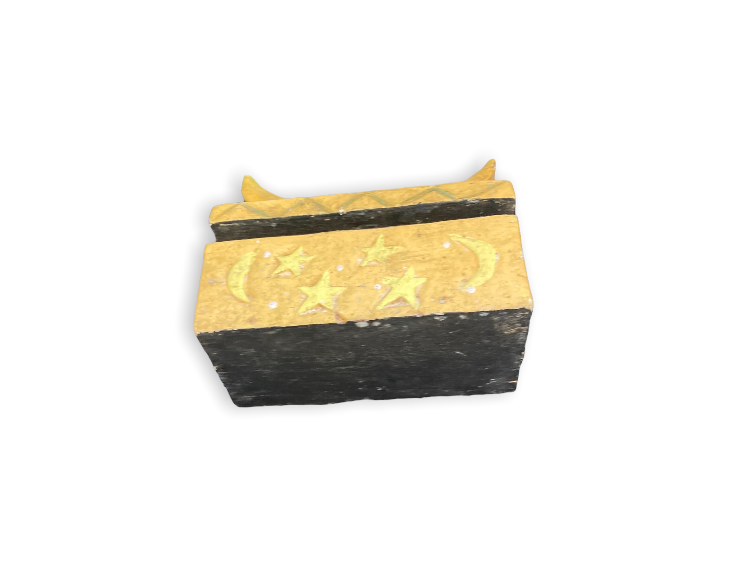 Moon-shaped wooden tarot box