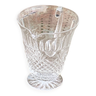 Carafe in transparent glass and crystal, chiseled, old pineapple pattern