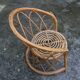 Small round rattan children's chair, vintage 70s