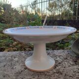 Saint-Amand fruit bowl on foot, new ceramic factories of the North, Molière model