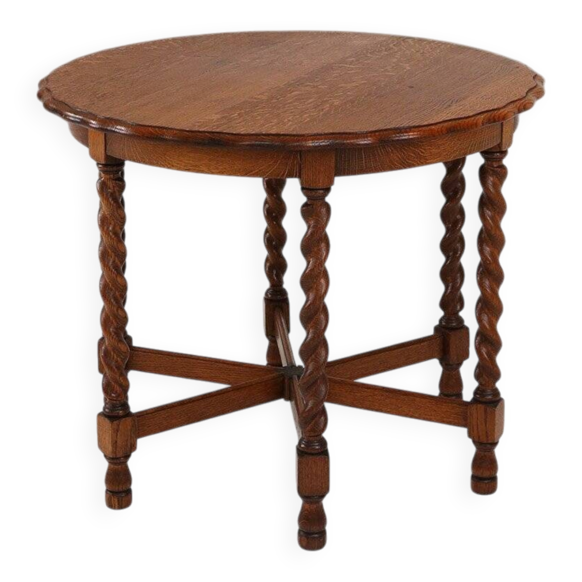 Solid Oak Carved and Turned Side Table, France, ca. 1890