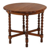 Solid Oak Carved and Turned Side Table, France, ca. 1890