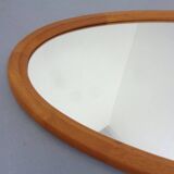 Large Danish Oval 501 Mirror in Teak by Aksel Kjersgaard, 1960s