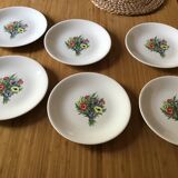 Lot 6 flat plates gien pattern anemones