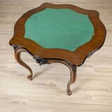 Walnut Wood & Veneer Card Table, Late 19th Century