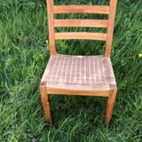 Chaise bois et corde vintage années 60