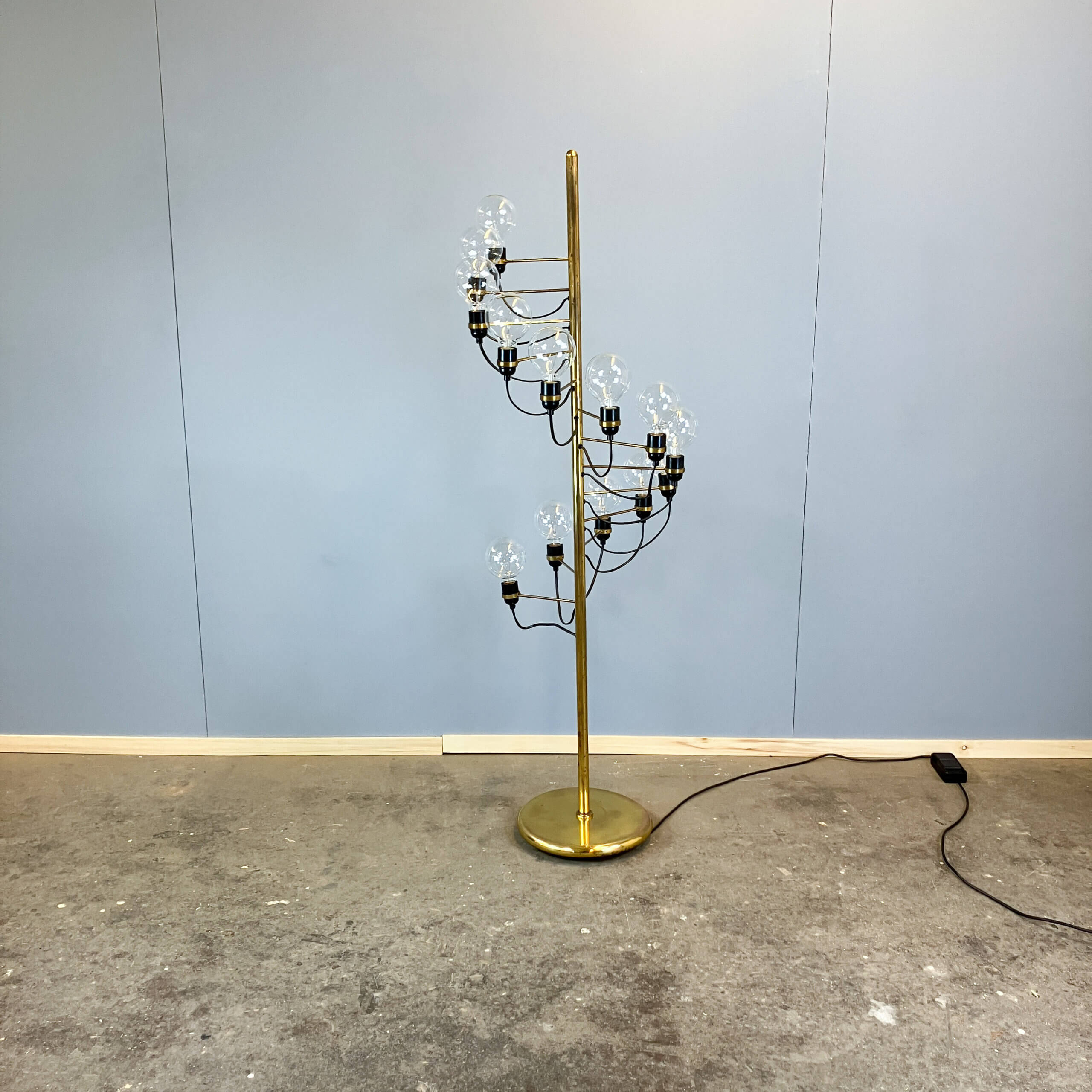 Cascade floor lamp by Star-Leuchten, brass, 1970s