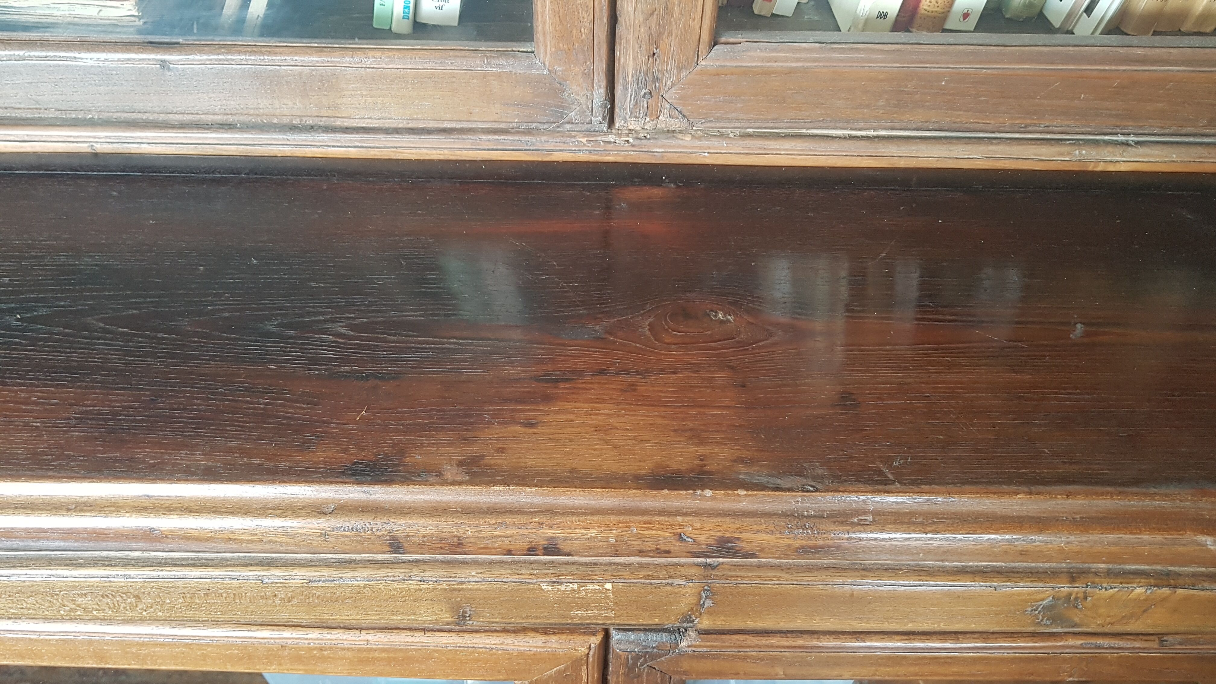 Former walnut pharmacist's furniture 1900