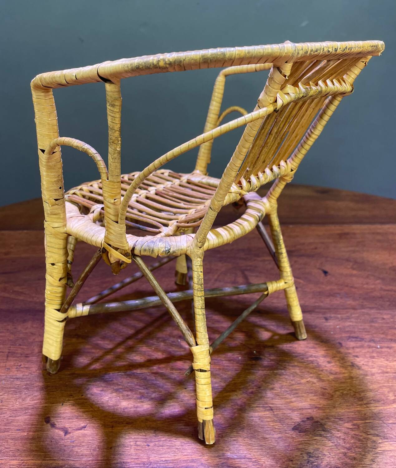 Rattan doll chair