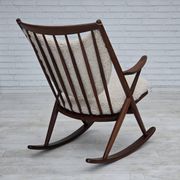 1960s, Danish rocking chair by Frank Reenskaug, model 182, sheepskin.